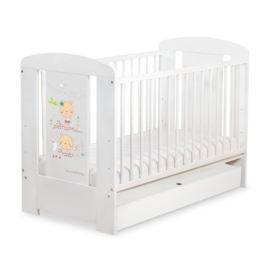 Baby cot bed 120x60cm Sweet bears with drawer STANDARD