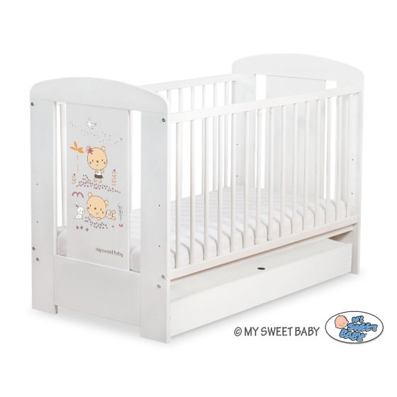 Baby cot bed 120x60cm Sweet bears with drawer STANDARD