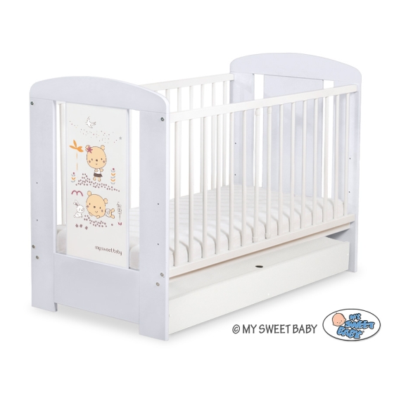 Baby cot bed 120x60cm Sweet bears with drawer STANDARD