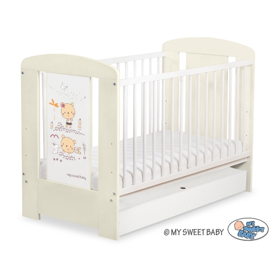 Baby cot bed 120x60cm Sweet bears with drawer STANDARD