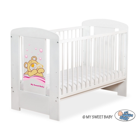 Baby cot bed 120x60cm Tedy Bear Barnaba White Model: 800