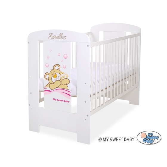 Baby cot bed 120x60cm Tedy Bear Barnaba White Model: 800
