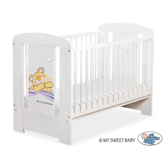 Baby cot bed 120x60cm Tedy Bear Barnaba White Model: 801