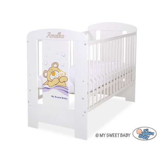 Baby cot bed 120x60cm Tedy Bear Barnaba White Model: 801