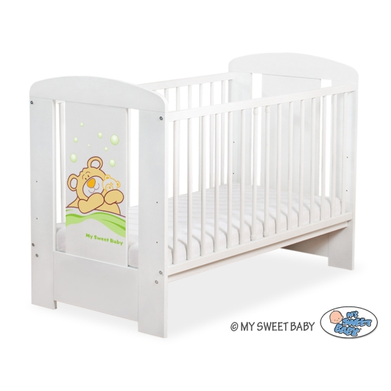 Baby cot bed 120x60cm Tedy Bear Barnaba White Model: 802