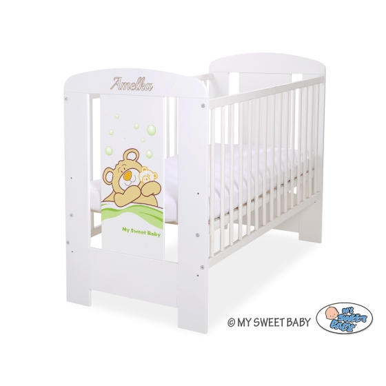 Baby cot bed 120x60cm Tedy Bear Barnaba White Model: 802