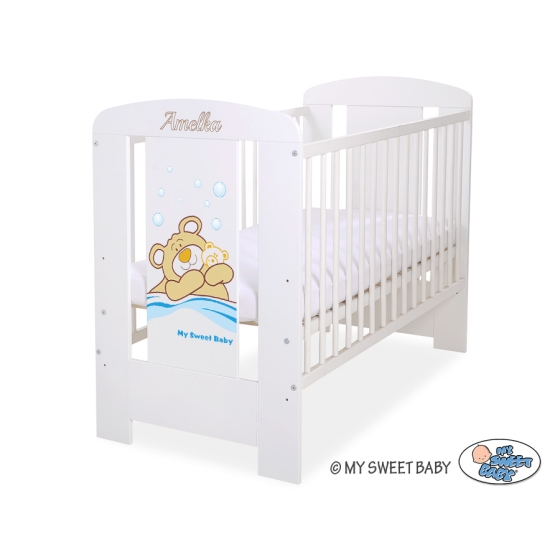 Baby cot bed 120x60cm Tedy Bear Barnaba White Model: 803