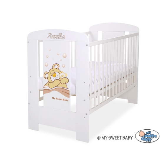 Baby cot bed 120x60cm Tedy Bear Barnaba White Model: 805