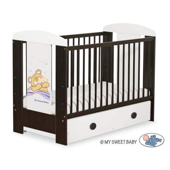 Baby cot bed 120x60cm Tedy Bear Barnaba with drawer MAXI