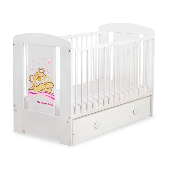 Baby cot bed 120x60cm Tedy Bear Barnaba with drawer MAXI