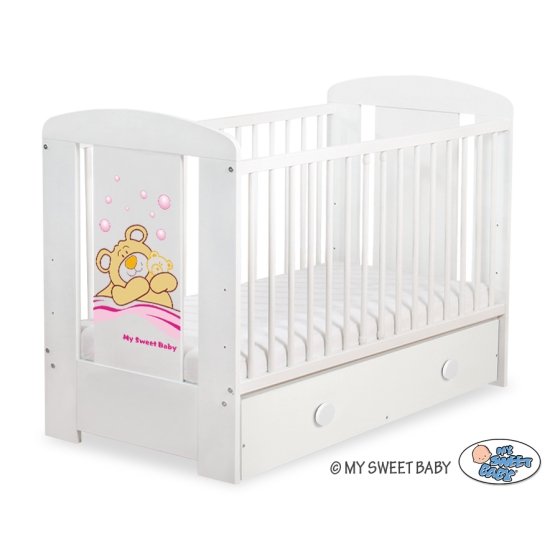 Baby cot bed 120x60cm Tedy Bear Barnaba with drawer MAXI