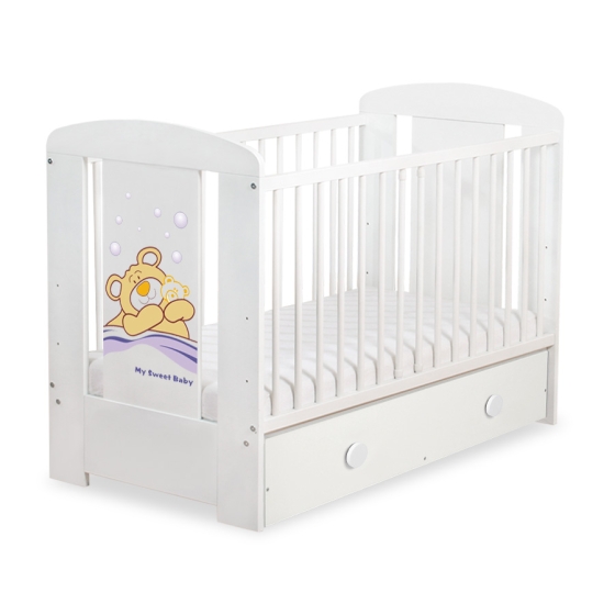 Baby cot bed 120x60cm Tedy Bear Barnaba with drawer MAXI