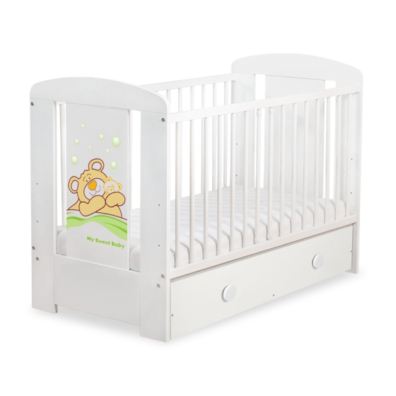 Baby cot bed 120x60cm Tedy Bear Barnaba with drawer MAXI