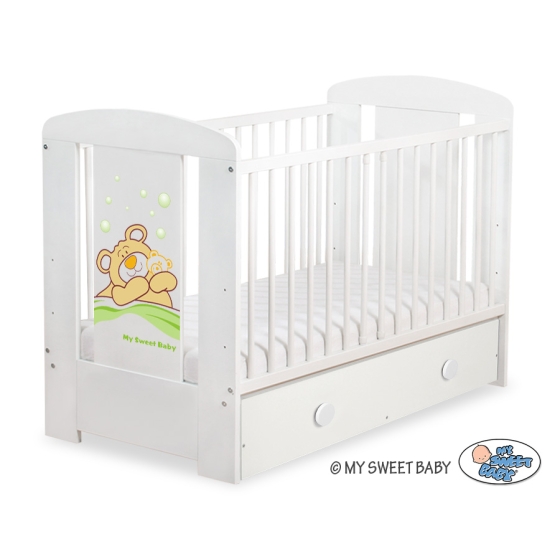 Baby cot bed 120x60cm Tedy Bear Barnaba with drawer MAXI