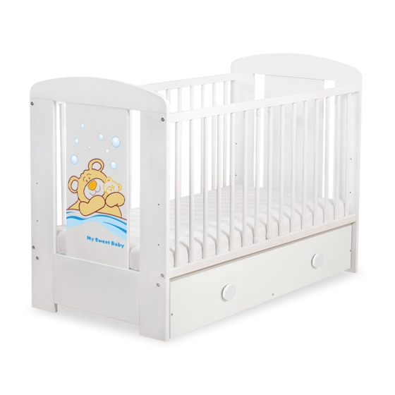 Baby cot bed 120x60cm Tedy Bear Barnaba with drawer MAXI