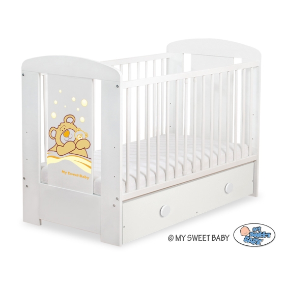 Baby cot bed 120x60cm Tedy Bear Barnaba with drawer MAXI