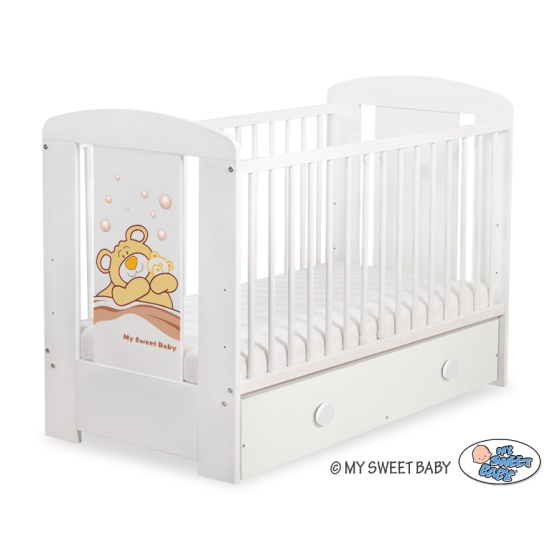 Baby cot bed 120x60cm Tedy Bear Barnaba with drawer MAXI