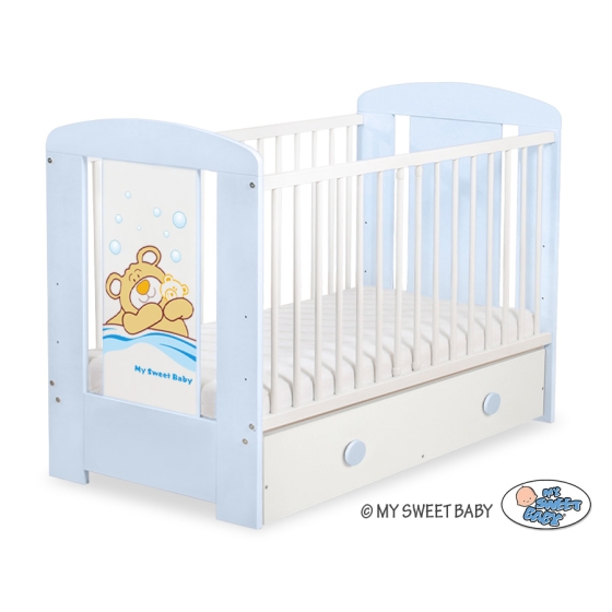 Baby cot bed 120x60cm Tedy Bear Barnaba with drawer MAXI