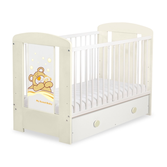 Baby cot bed 120x60cm Tedy Bear Barnaba with drawer MAXI