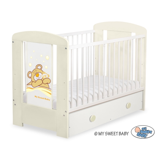 Baby cot bed 120x60cm Tedy Bear Barnaba with drawer MAXI