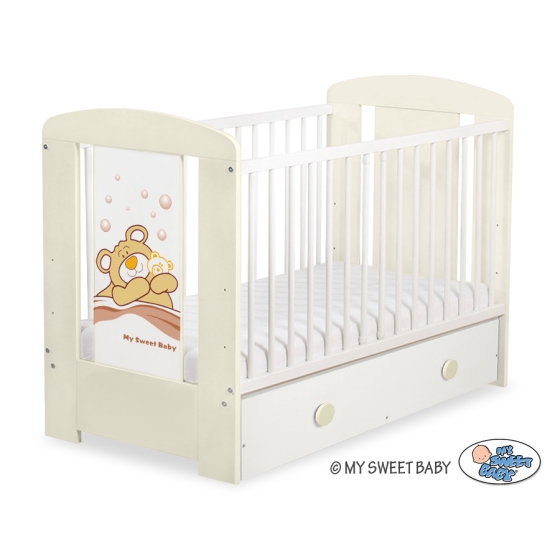 Baby cot bed 120x60cm Tedy Bear Barnaba with drawer MAXI