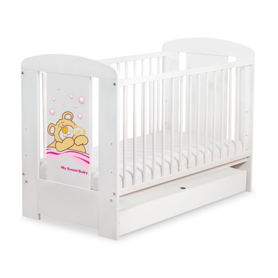 Baby cot bed 120x60cm Tedy Bear Barnaba with drawer STANDARD