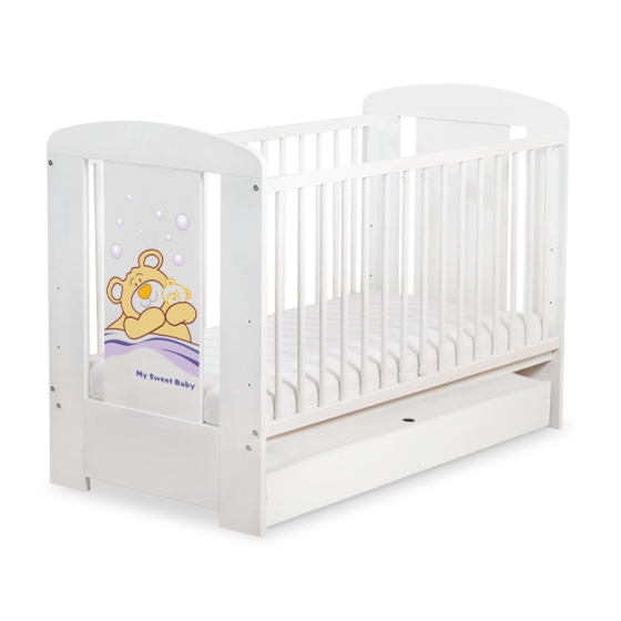 Baby cot bed 120x60cm Tedy Bear Barnaba with drawer STANDARD