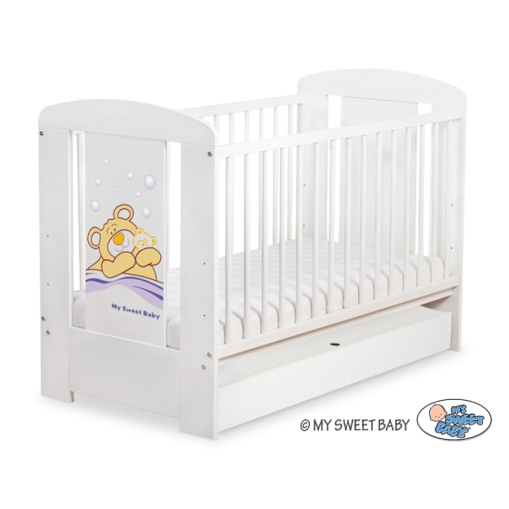 Baby cot bed 120x60cm Tedy Bear Barnaba with drawer STANDARD