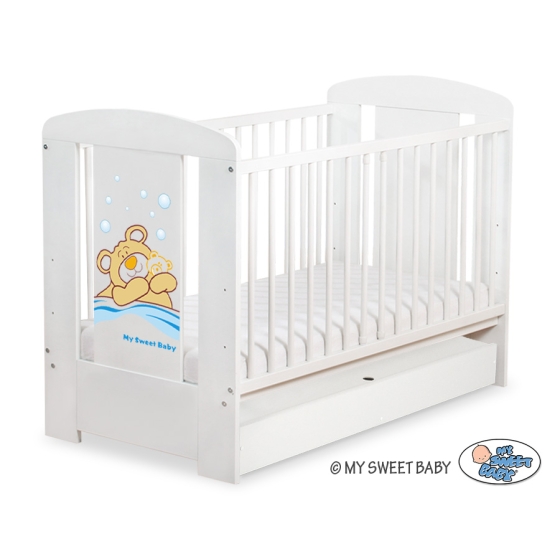 Baby cot bed 120x60cm Tedy Bear Barnaba with drawer STANDARD