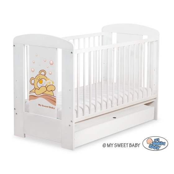 Baby cot bed 120x60cm Tedy Bear Barnaba with drawer STANDARD