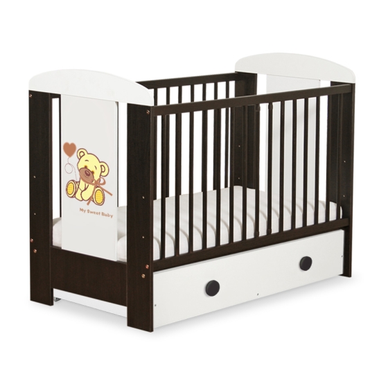 Baby cot bed 120x60cm Tedy Bear with bow with drawer MAXI