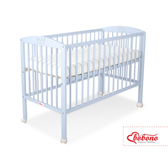 Baby cot bed 120x60cm with crown no. 5006-03- blue