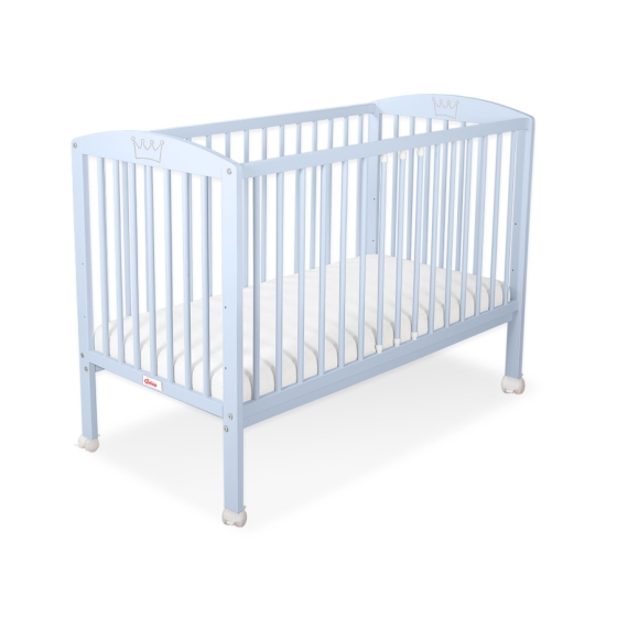 Baby cot bed 120x60cm with crown no. 5006-03- blue