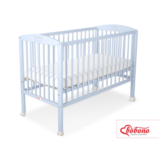 Baby cot bed 120x60cm with crown no. 5006-03- blue