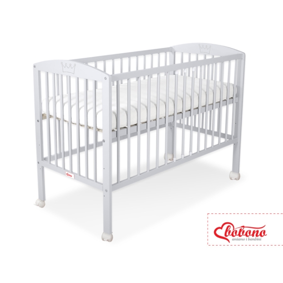 Baby cot bed 120x60cm with crown no. 5006-06- Gray