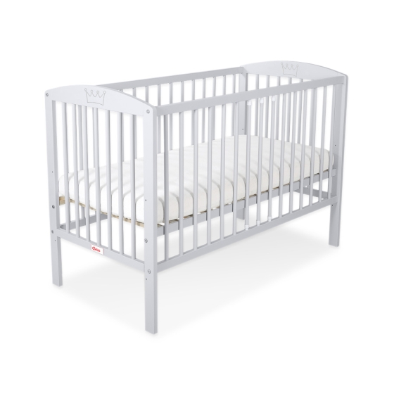 Baby cot bed 120x60cm with crown no. 5006-06- Gray
