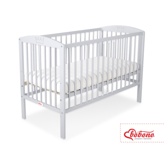 Baby cot bed 120x60cm with crown no. 5006-06- Gray