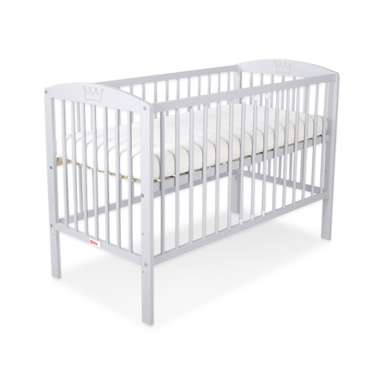 Baby cot bed 120x60cm with crown no. 5006-06- Gray