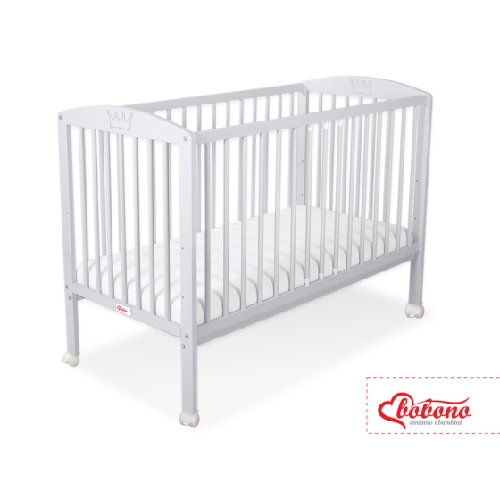Baby cot bed 120x60cm with crown no. 5006-06- Gray