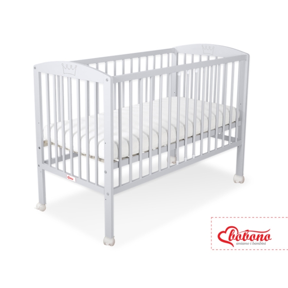 Baby cot bed 120x60cm with crown no. 5006-06- Gray