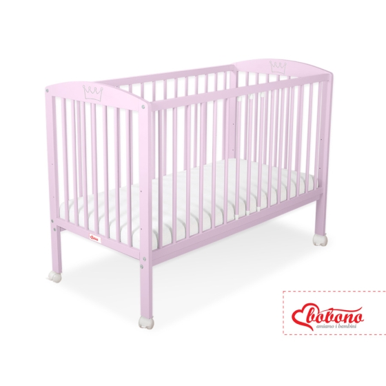 Baby cot bed 120x60cm with crown no. 5006-08- pink