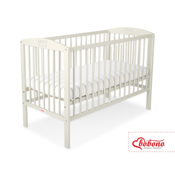 Baby cot bed 120x60cm with crown no. 5006-10- cream