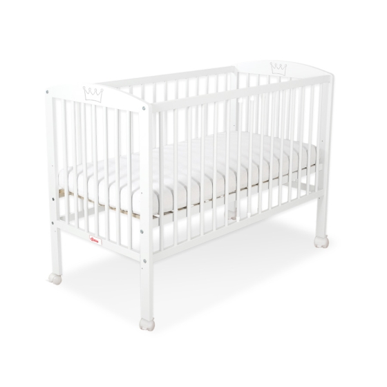 Baby cot bed 120x60cm with crown White