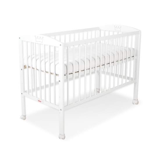 Baby cot bed 120x60cm with crown White