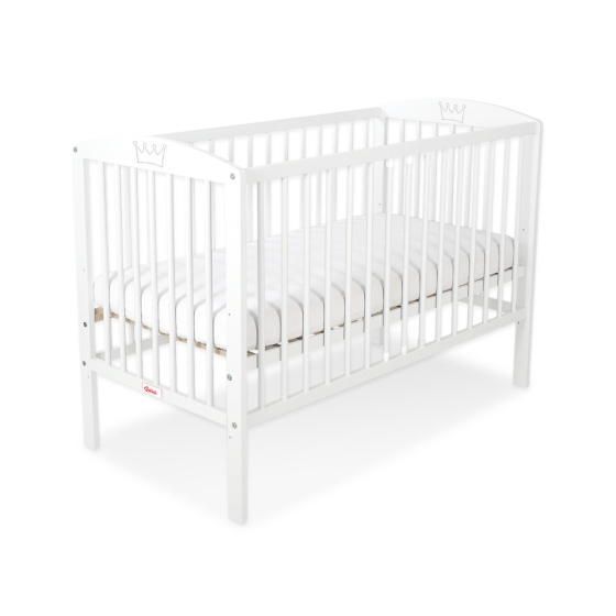 Baby cot bed 120x60cm with crown White