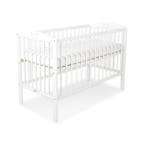 Baby cot bed 120x60cm with crown White