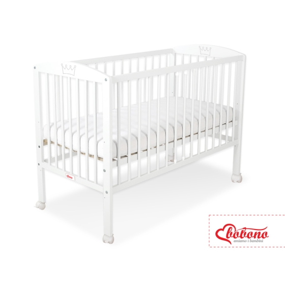 Baby cot bed 120x60cm with crown White