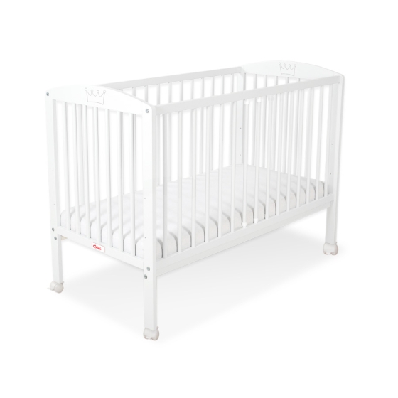 Baby cot bed 120x60cm with crown White