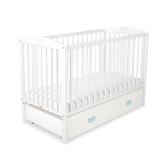 Baby cot bed 120x60cm with crown with drawer MAXI