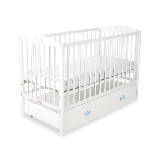 Baby cot bed 120x60cm with crown with drawer MAXI